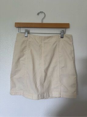 Free People corduroy Cream Mini Skirt with Panel Seams